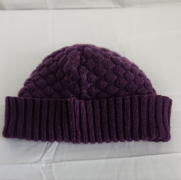 Vintage The North Face Deep Purple Knit Brim Beanie Womens OS - Picture 8 of 13